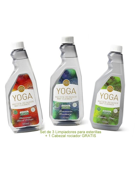 Set of 3 yoga mat cleaners