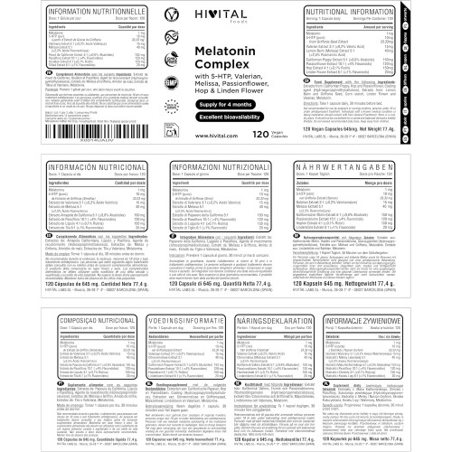 Melatonina Complex, 120 cápsulas veganas