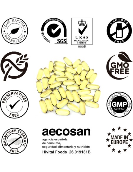 Óleo de onagra e vitamina E, 200 cápsulas de óleo vegetal