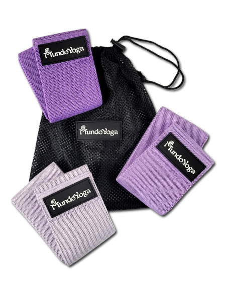 Stoff Fitness Widerstandsbänder Set 3 Stufen rutschfest | MundoYoga