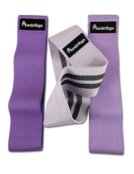 Bandas elásticas fitness tela antideslizantes 3 niveles | MundoYoga