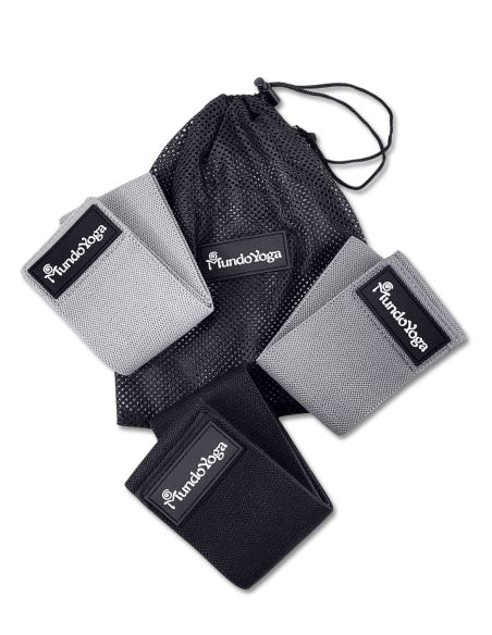 Bandas elásticas fitness tela antideslizantes 3 niveles | MundoYoga