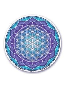 Autocollant Fleur de vie, bleu - Mandalas et autocollants - MundoYoga Boutique de yoga spécialisée dans le yoga