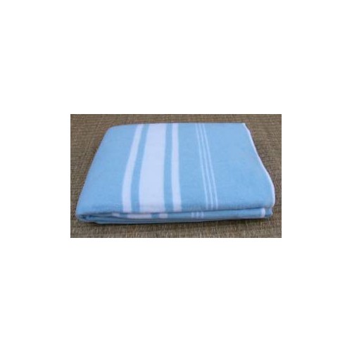 Couverture en coton bleu avec bordure