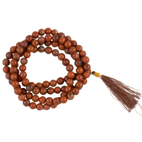 Mala from Jaspis red, 6mm